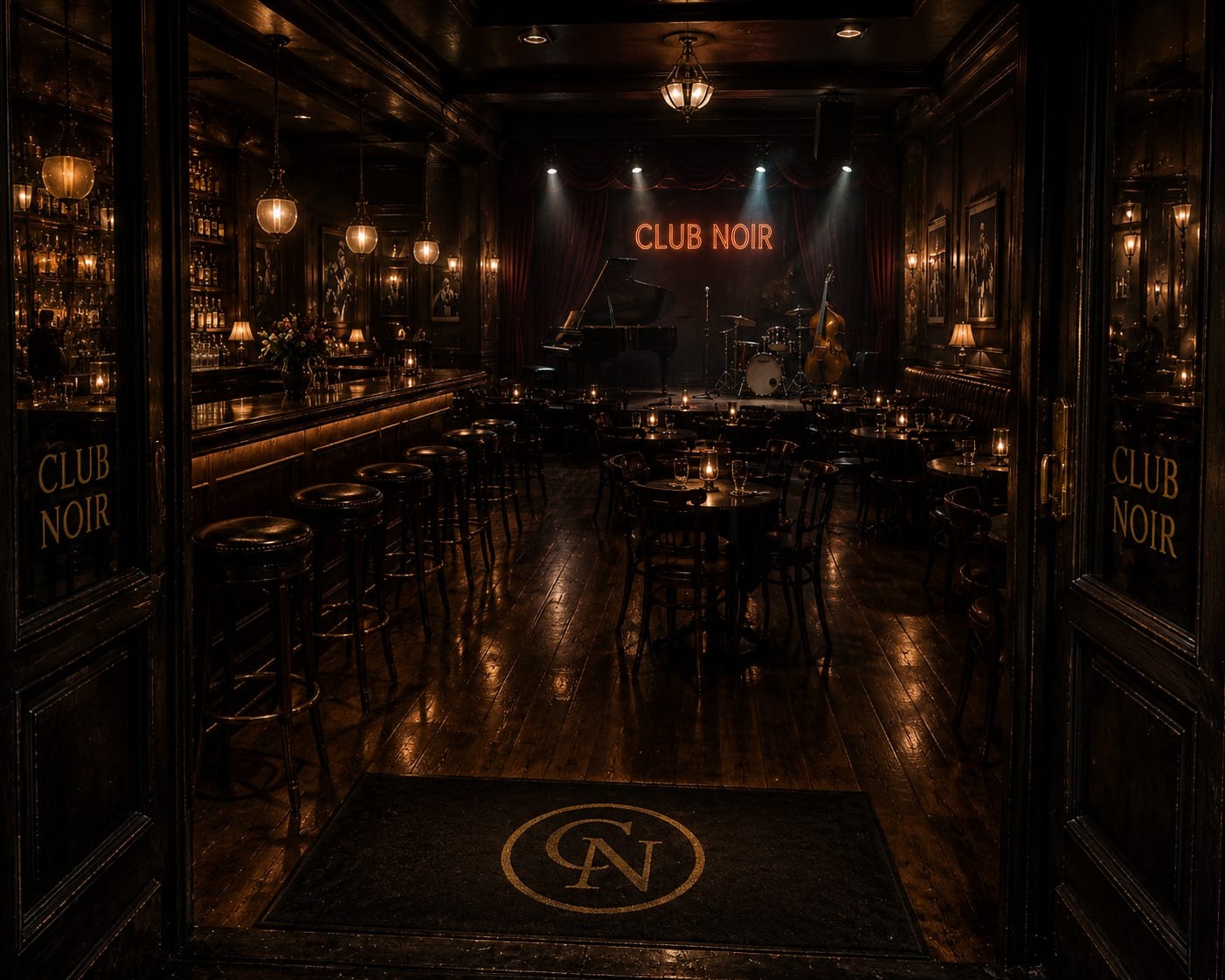 Entrance of Club Noir in Chicago