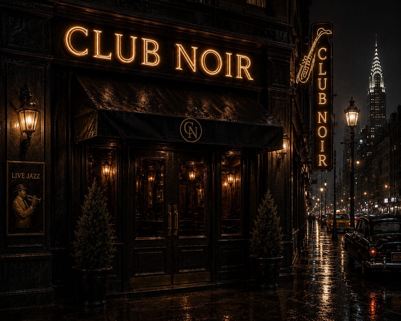 Front exterior view of Club Noir in Chicago