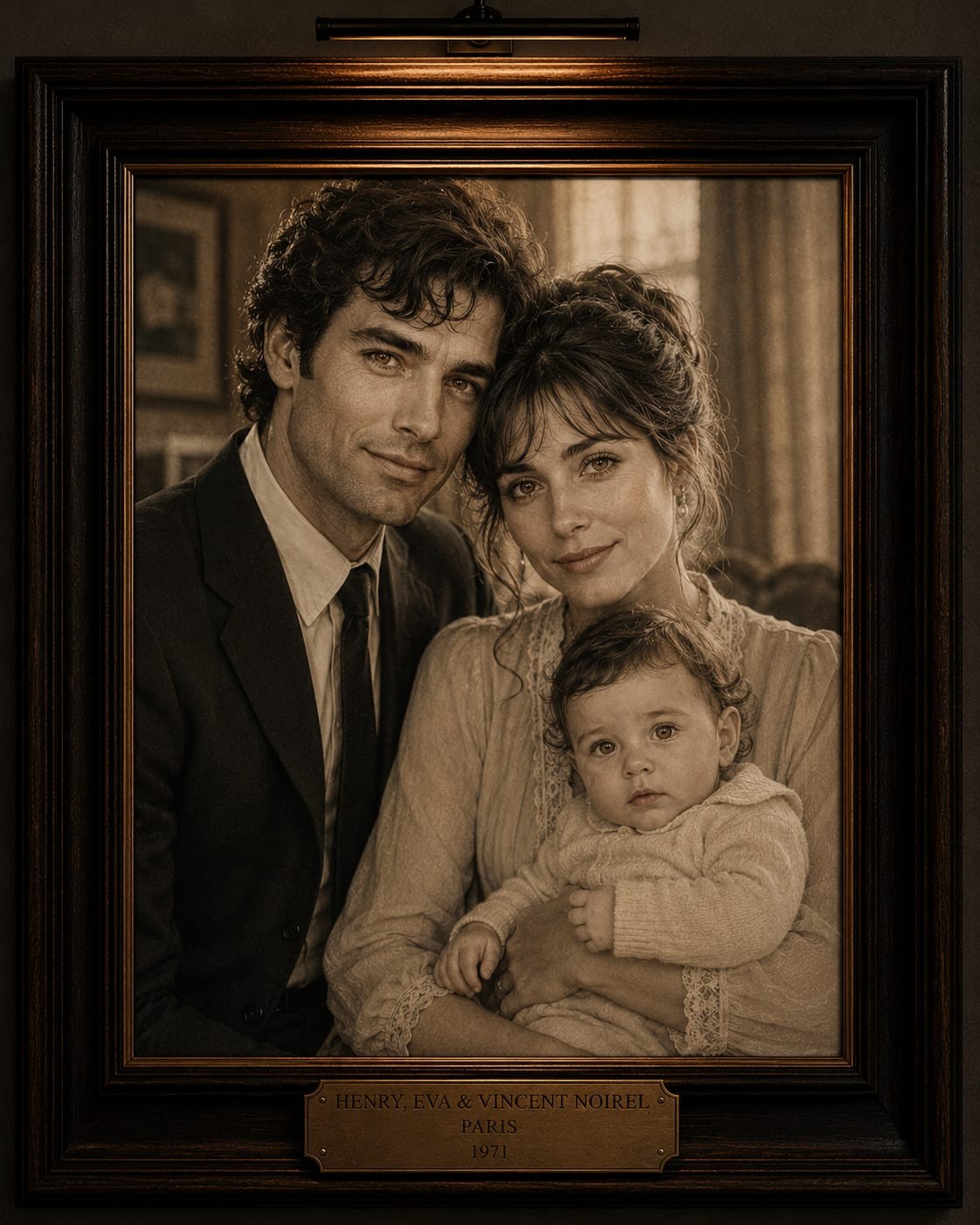 Framed photograph of the Noirel family